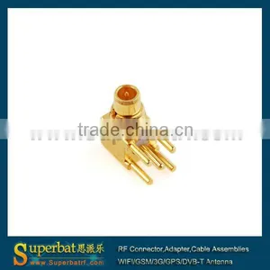 MMCX Thru Hole Plug Right Angle PCB Mount With Solder Post Sma R/a Mmcx Cable thumbnail-1