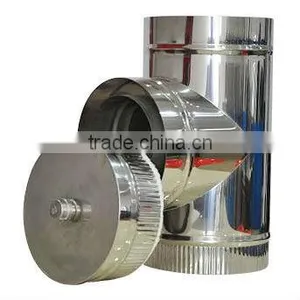 CE Double Wall Stainless Steel Tee for Fireplace Chimney Flue Pipe thumbnail-2