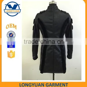 New Fashion Lady Long pu Leather Jacket With Fur for thumbnail-2