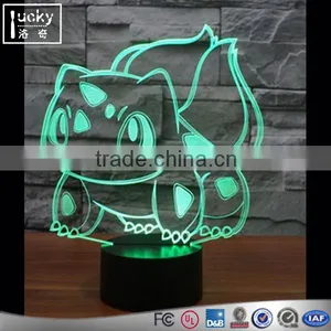 Acrylic Bulbasaur 3D LED Night Light,Pokemon Go Gifts Colorful Lamp thumbnail-1