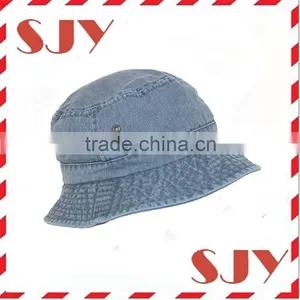 Demin Jeans Cotton Sun Fishing Floppy Bucket Hat Cap thumbnail-3