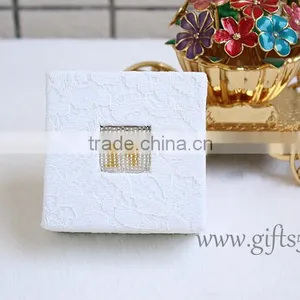 Luxury Fancy Unique White Wedding Rings Jewellery Box With Beaded Name Plate of N thumbnail-1