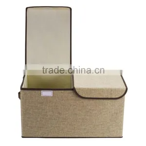 Like-linen Nonwoven Fabric Cardboard Folding Storage Bin thumbnail-1