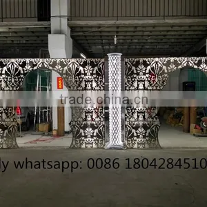 New Design Elegant Wedding Stage Decoration Backdrop Design Sample Backdrop for Wedding Wedding Mandap Design thumbnail-1