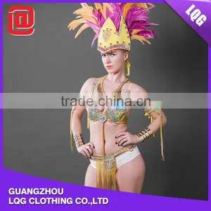 Hot Product Rhinestone Beaded Feather Rivet Beautified Greek Goddess Carnival Costumes thumbnail-2