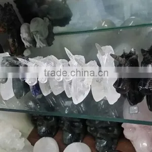 Wholesale Natural Rose Quartz Crystal Unicorn for Crafts thumbnail-4