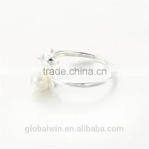 Silver Pearl Animal Dolphine 925 Sterling Silver Rings Jewelry thumbnail-3