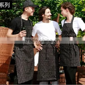 2016 Cotton/PVC Stripe Pattern Chef Apron in Cooking/cleaning/garden Industry Uniform Wholesale&Customisation Logo thumbnail-1