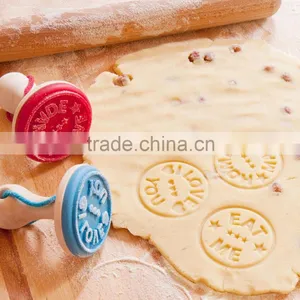 Unique Funny Silicone and Wood Cookie Stamp Baking Stamp Baking Tools thumbnail-2
