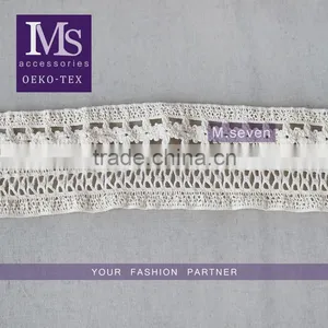 High Quality Design Lace in 7.2cm 100% Cotton Embroidery Running Yardage for Sale thumbnail-1