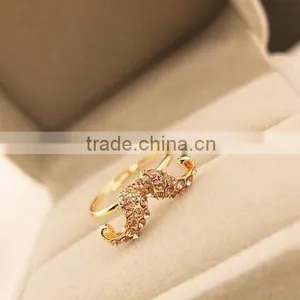Humor and Popular Smart Mustache Diamante Rings thumbnail-3