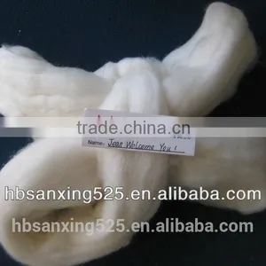 Good Quality 100% Merino Wool Top,20MIC, 80-100MM, Natural White Color. thumbnail-1