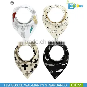 Stylish White and Black Baby Boys Bibs 100% Cotton Baby Bandana Bibs thumbnail-5