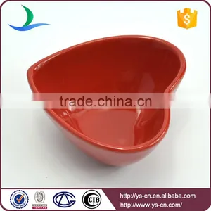 YSb0029 Custom Logo Mini Red Ceramic Heart Shape Bowl thumbnail-4