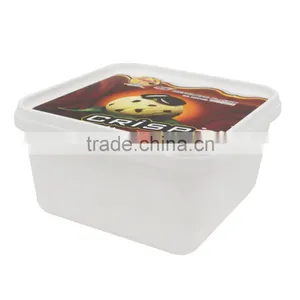IML Plastic 1L Ice Cream Container Packaging Suppliers,Clear Square Plastic Containers With Lids thumbnail-3