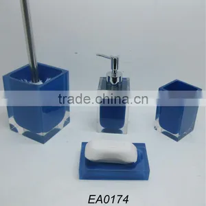 EA0174 Doubled-walled Square Design Bath Accessories Blue thumbnail-1