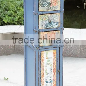 Top Quanlity Antique Fresh Blue Wooden Flower Rack thumbnail-1