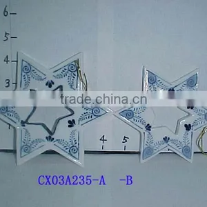 Porcelain Hanging Deco-christmas Hanger-porcelain Star thumbnail-1