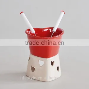 Solid Choclate Fondue Set With Heart Shape thumbnail-1