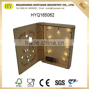 Laser Engraving Wooden Led Lantern Christmas Decoration Led Lantern thumbnail-2
