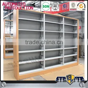 Steel-wood Combination College Library Furniture Book Rack /storage Rack Shelf thumbnail-2