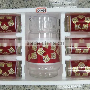 JK004 7pcs Glass Drinking Set With Deco thumbnail-3