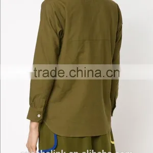 New Arrival Khaki Patch Pocket Fancy Casual Shirt OEM Service thumbnail-3