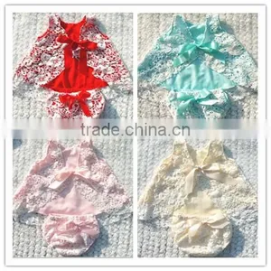 Wholesale Children's Boutique Clothings Girl's Spring Outfit Top With Bloomer thumbnail-1