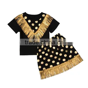 2016 Wholesale Kids Clothing Kids Wear Polka Dot Pettiskirt Set With Vintage thumbnail-4