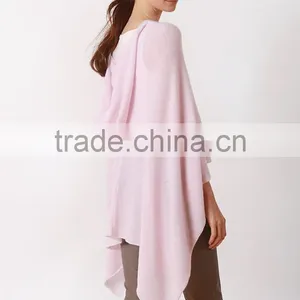 Pink Hooded Cashmere Knitted Shawl Poncho 2016 thumbnail-1