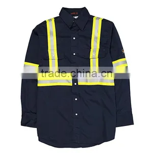 Cheap Wholesale Long Sleeve Safety Reflective Work Uniform Shirt thumbnail-3