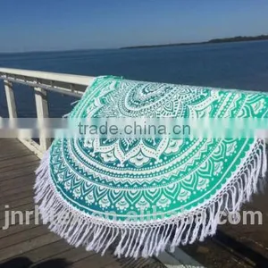 Custom Cotton Printing Round Beach Towels With Tassels thumbnail-4
