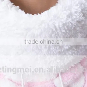 Popular Long Style Design Cute Girls and Women's Coral Fleece Night Skirt Hearted Bathrobe and With Round Collar thumbnail-5