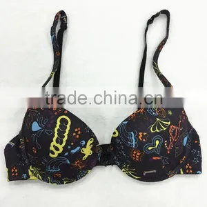 Young Sexy Lady Very Hot Printing Padded Bra New Design OEM Facory thumbnail-2