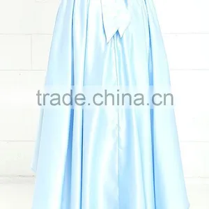 Latest Banded Waist Pleated Skirt Fashion High Low Design Maxi Skirt 2016 thumbnail-3