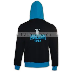 2016 Outdoor Zip up Wholesale Plain Black High Quality Men Hoodies thumbnail-4
