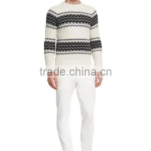 Crew Neckline Fashion Mens Sweater 2017 Pullover Men Wholesale Fitted Rib Sweater thumbnail-3