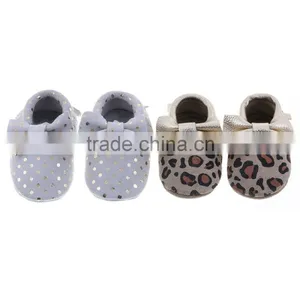 Leopard Pattern Printed Leather Baby Moccains, Printed Leather Baby Moccains thumbnail-3
