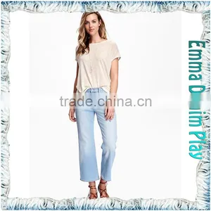 Casual Wear Ladies Sexy Thin Fabric Boat Neck T-Shirts for Hot Summer thumbnail-1