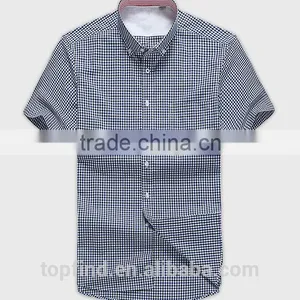 Custom Style Cotton no Pocket Short Sleeve Plaids & Check Men Shirt thumbnail-1