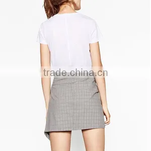 100% Cotton V Neck t Shirt for Women Wholesale in China thumbnail-2