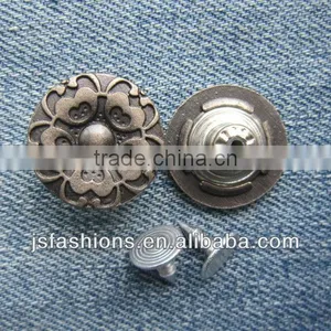 High Quality New Flower Shape Alloy Shank Jeans Button With Competitive Price thumbnail-1