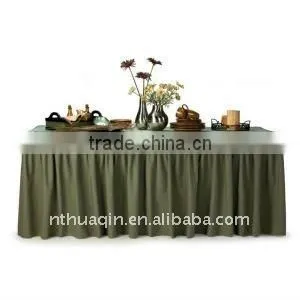 Table Skirts With Top Cover and 100% Polyester Table Skirts Cover Tabel Linen thumbnail-1