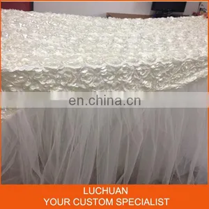 Luxury Organza High Quality Ruffled Wedding Table Skirting thumbnail-4