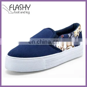 Wholesale Leisure Shoes Canvas High Heel Sneakers thumbnail-1
