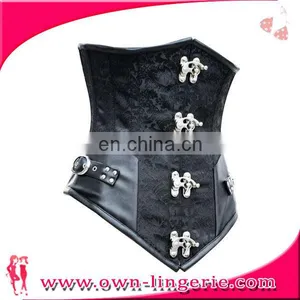 Womens Sexy Brown Steampunk Boned Gothic Overbust Corset thumbnail-1
