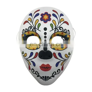 White EVA Mask Covered With Fabric With Flower Decoration for Halloween, Carnival and Party thumbnail-1