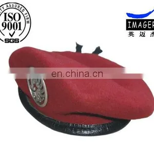 High Quality Uniform Military Red Beret Hats thumbnail-1