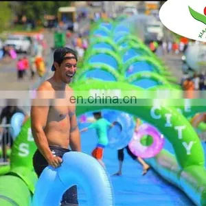 Large Entertainment Event Street Road Funny Inflatable Long Water Slides thumbnail-2