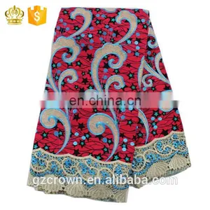 2017High-quality Top Fashion New Designs French Lace Wax Print Fabric African Lace for Make ClothesH170111014 thumbnail-4